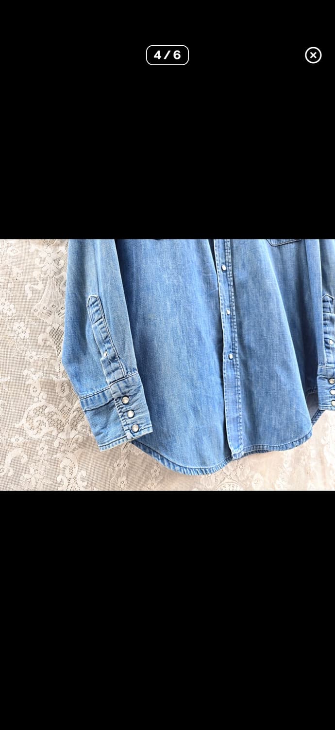 80s 시어스 데님 웨스턴 셔츠 상품이미지4