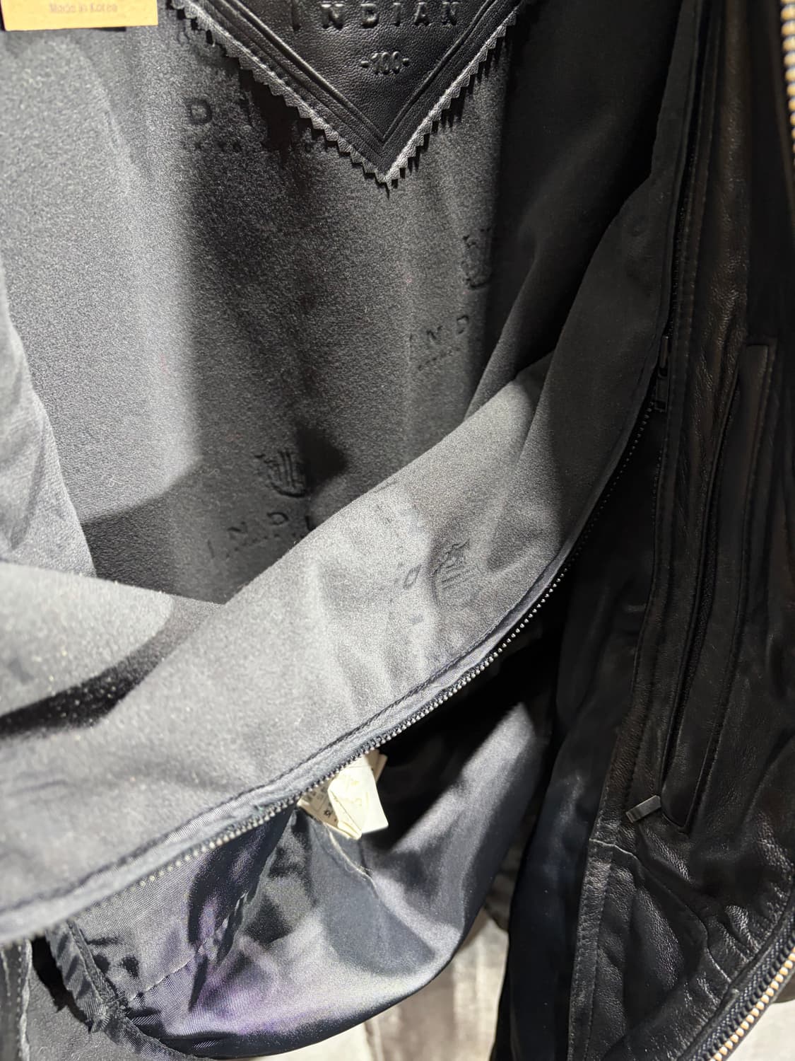 L 글로시 쉽스킨 내피 싱글 레더자켓 상품이미지7