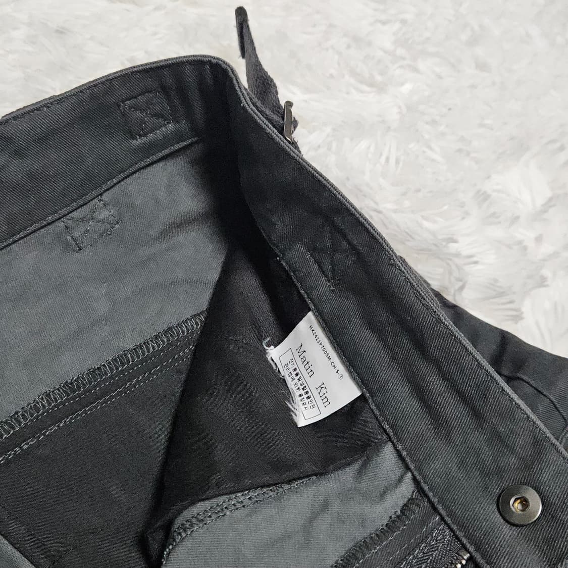 마뗑킴 저지 믹스드 카고 팬츠 차콜 S 상품이미지5
