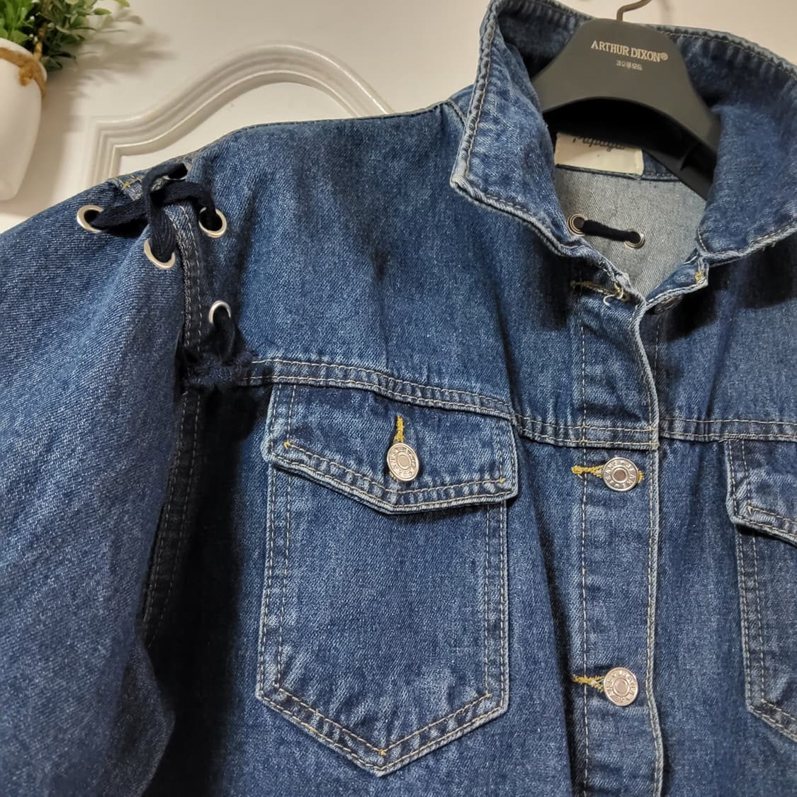 새상품 크롭 데님 자켓 청 자켓 너무 이쁨 상품이미지2