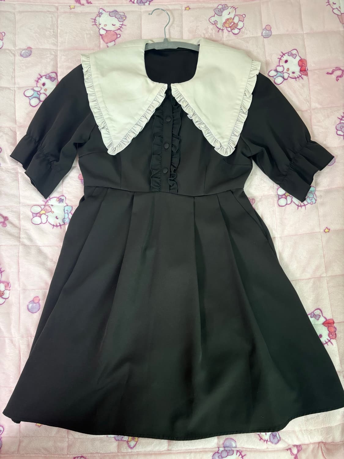 디어마이러브 세일러 반팔 원피스 블랙 상품이미지1