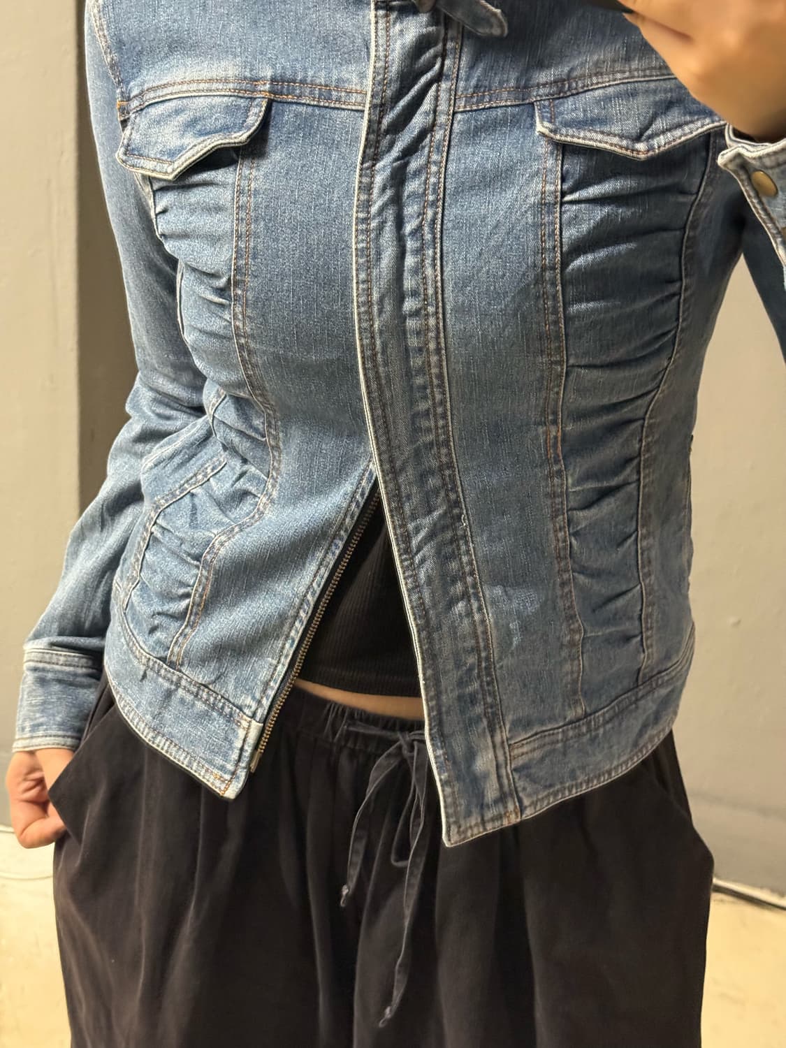 Buckle point shirring 2-way jacket 상품이미지3