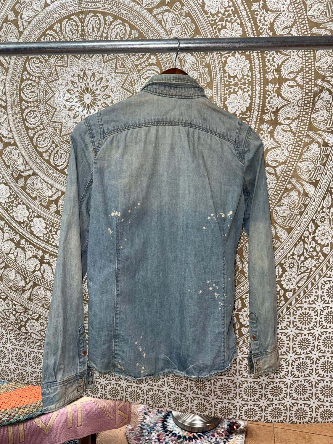 써스데이아일랜드 여성 웨스턴 연청 데님셔츠 상품이미지5