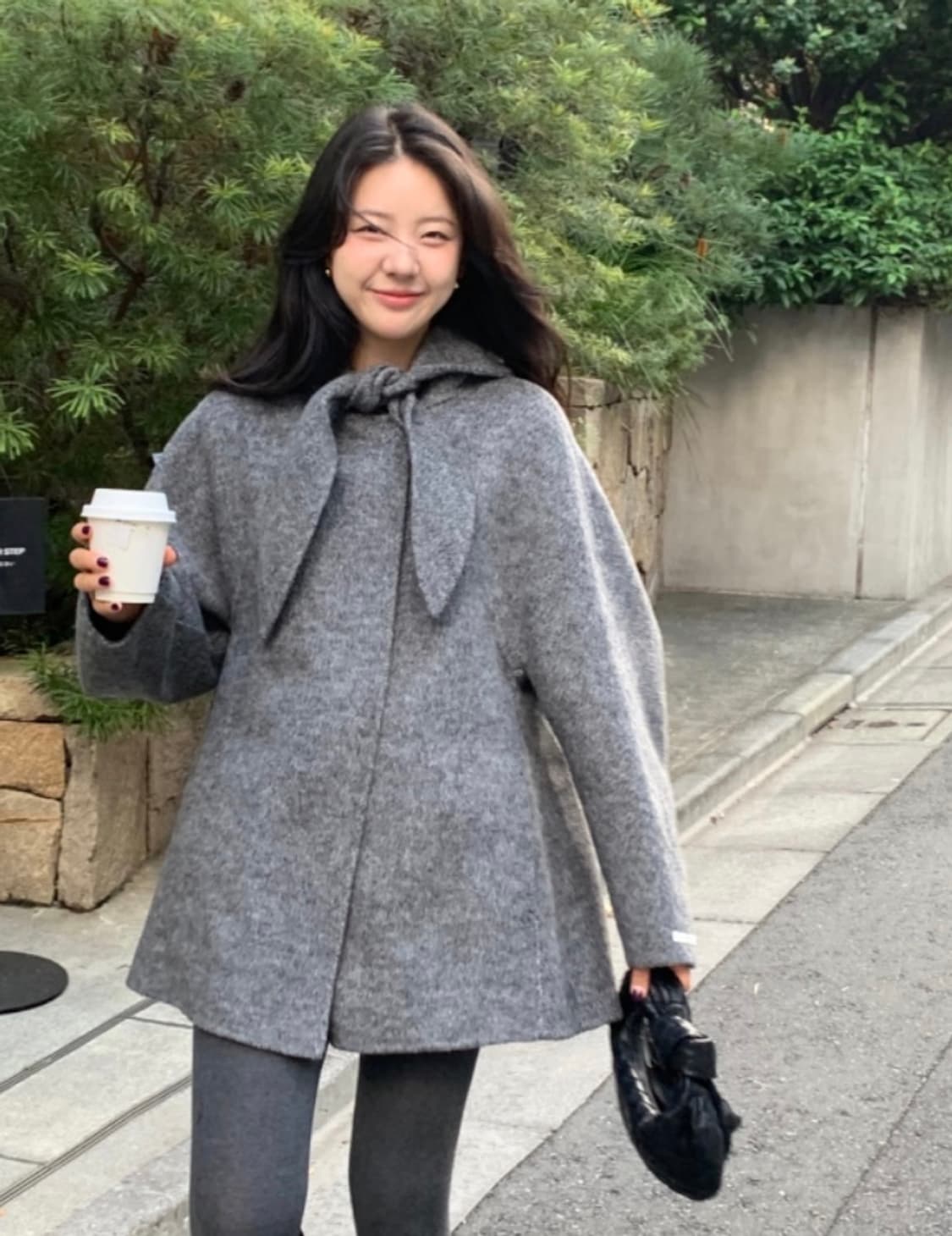 유이니 스카프 핸드메이드 하프코트 상품이미지1