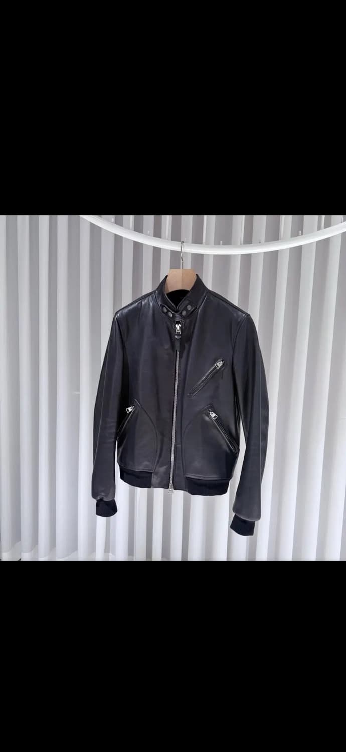 46 / 톰포드 레더 싱글 바이커 자켓 상품이미지3