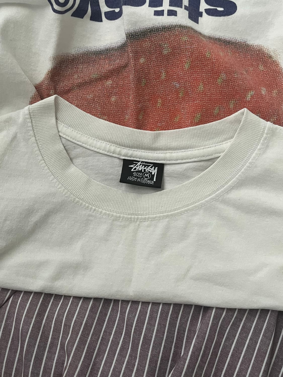 (M)스투시 스트로베리 티셔츠 반팔 화이트 상품이미지3