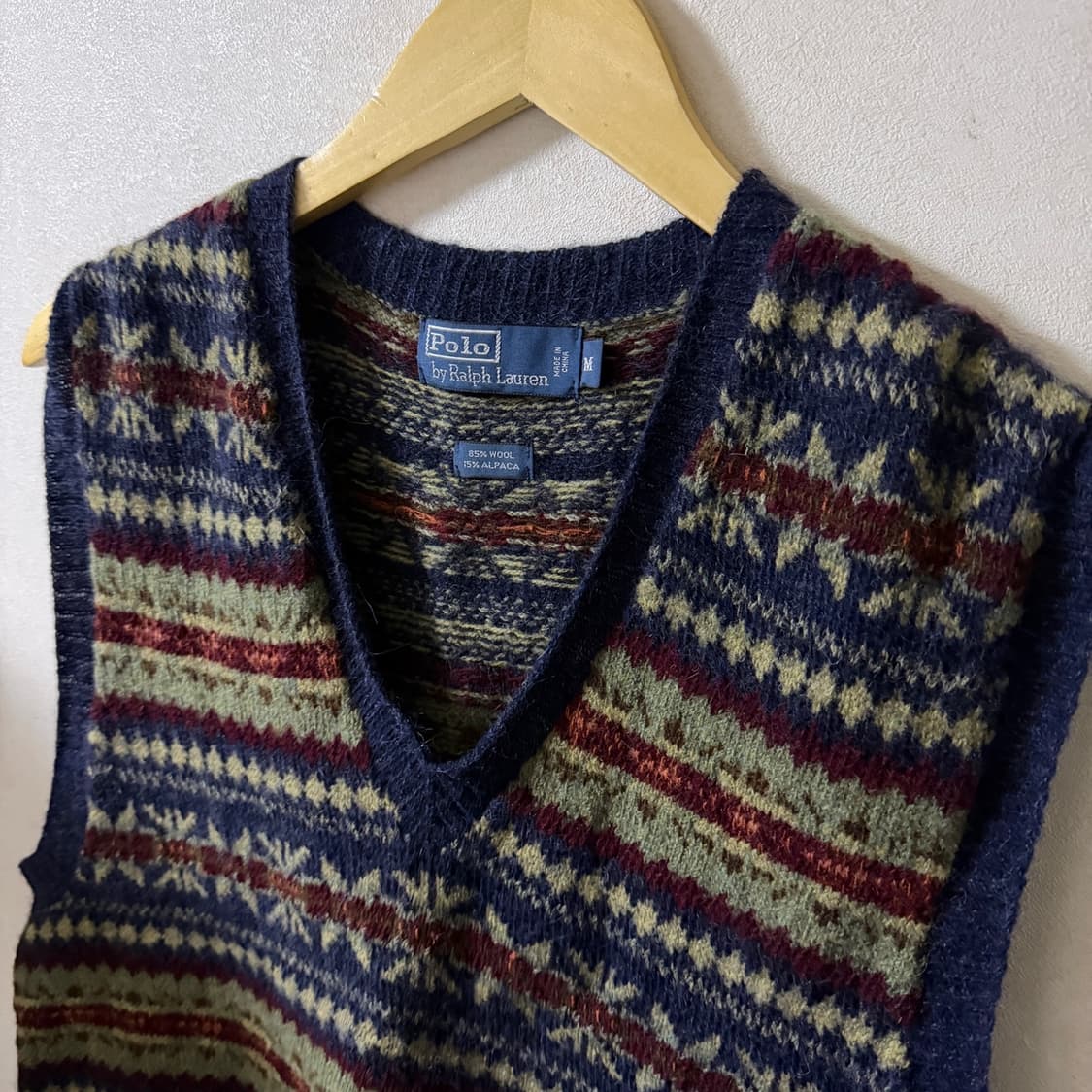 폴로 랄프로렌 알파카 울 체크 니트 베스트 M (95정도) 상품이미지2
