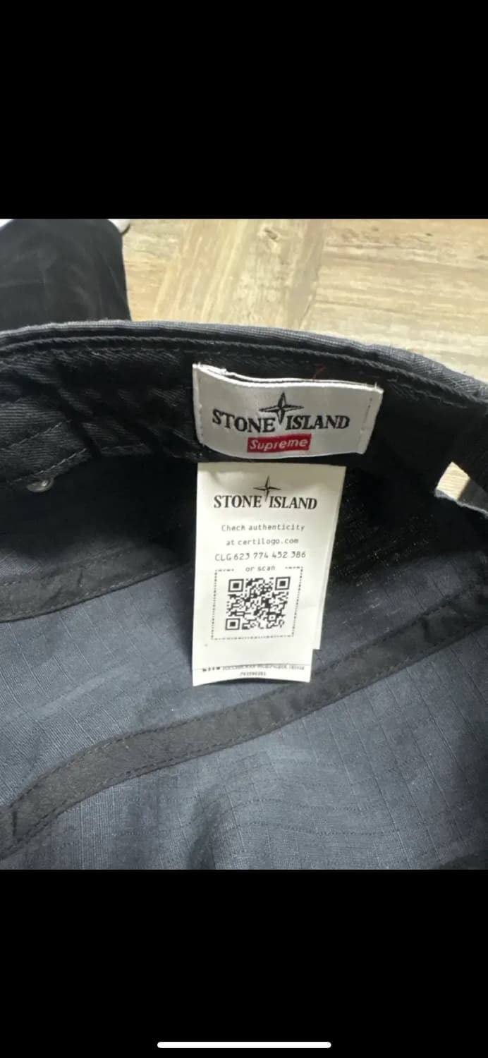 슈프림 x 스톤 아일랜드 리액티브 아이스 카모 립스탑 캠프캡 블랙 상품이미지3