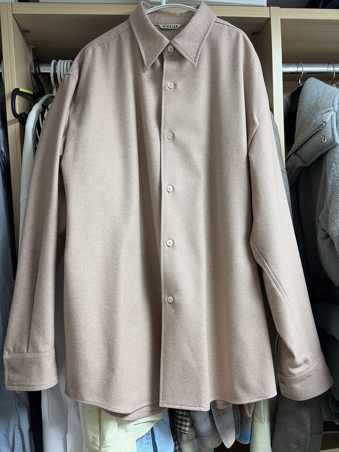 오라리 울 풀링 플란넬 셔츠 5사이즈 상품이미지1