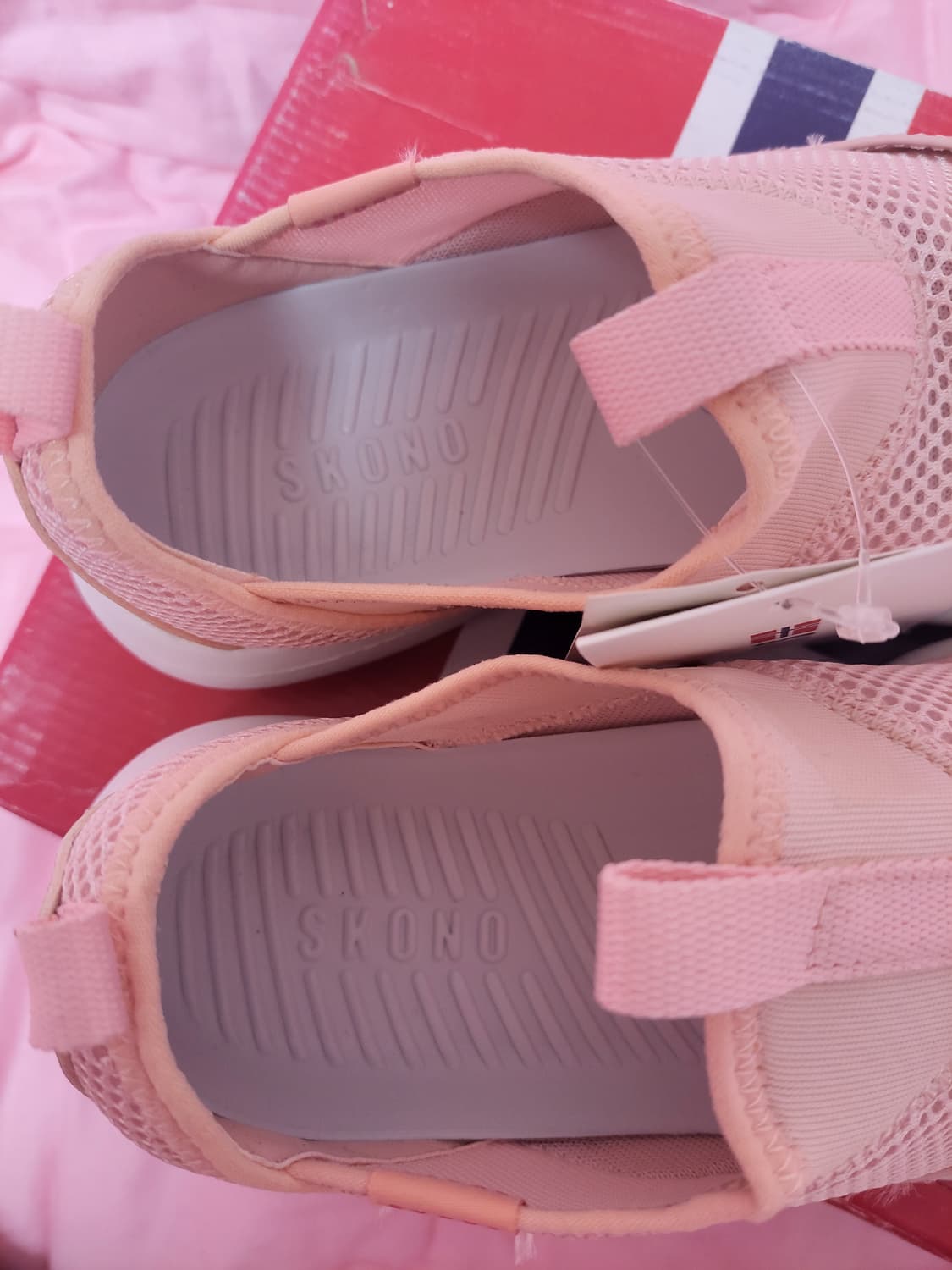 급처미사용새상품!스코노 피치핑크 메쉬 슬립온 스니커즈 운동화 레니본st 상품이미지8