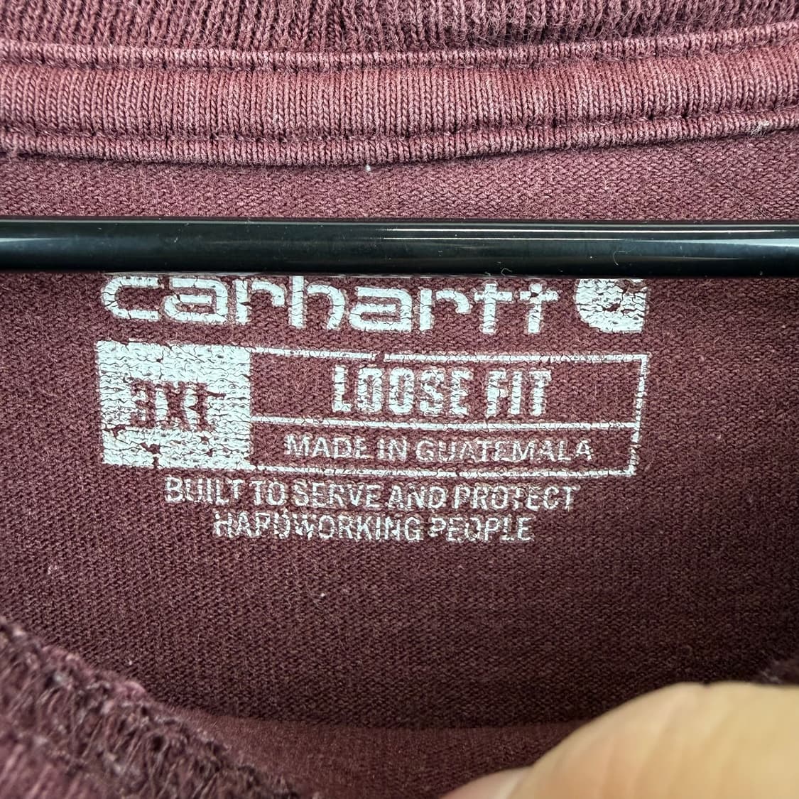 (3XL) 칼하트 포켓 반팔 티 버건디 상품이미지3