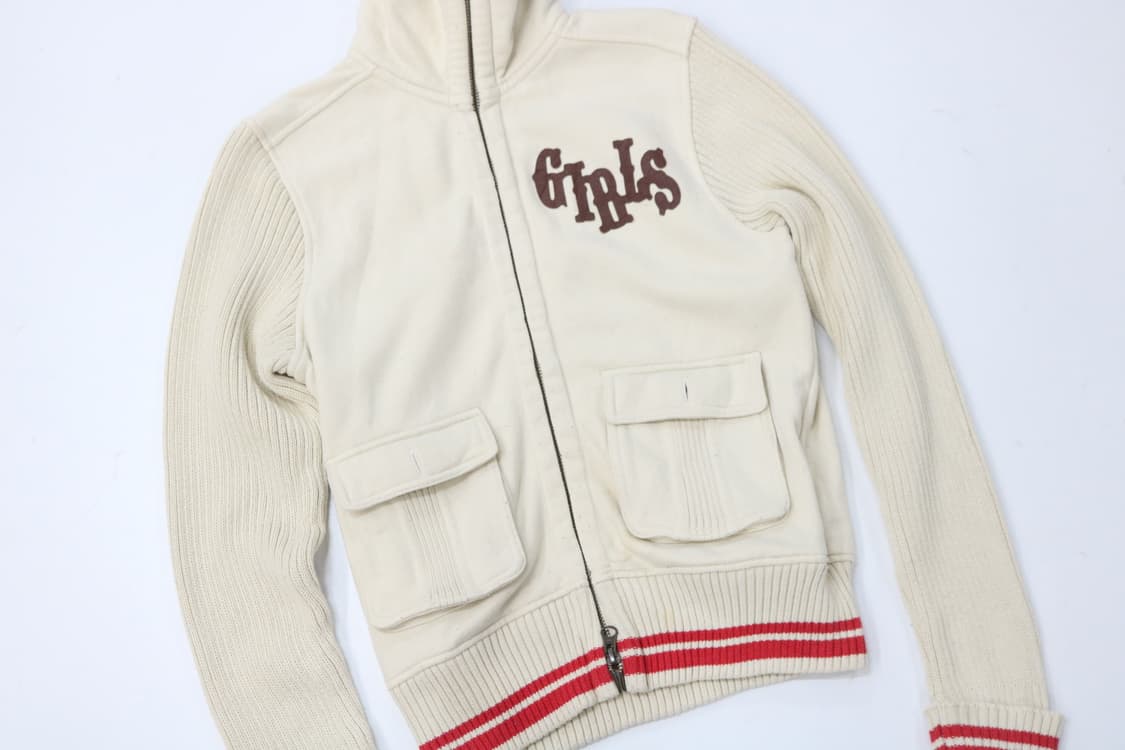 RUSTY 루스티 빈티지 니트 슬리브 하이넥 집업 자켓 (M-L) 상품이미지3