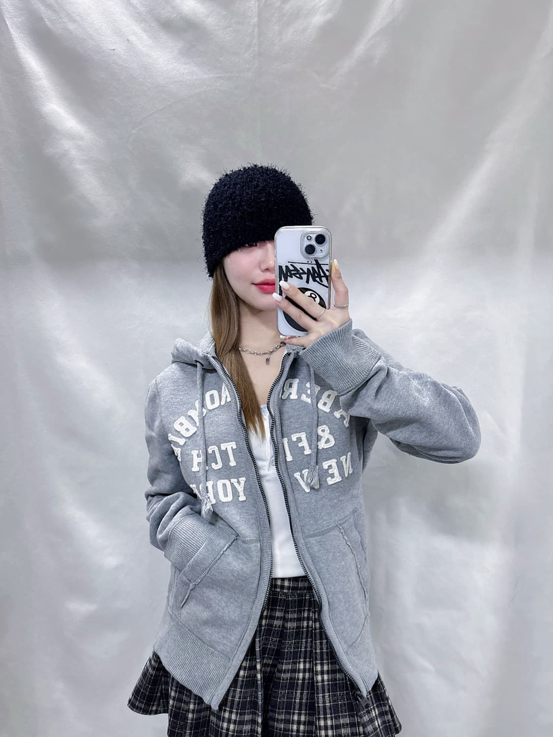 아베크롬비 Y2K 빅로고 그레이 후드집업  상품이미지2