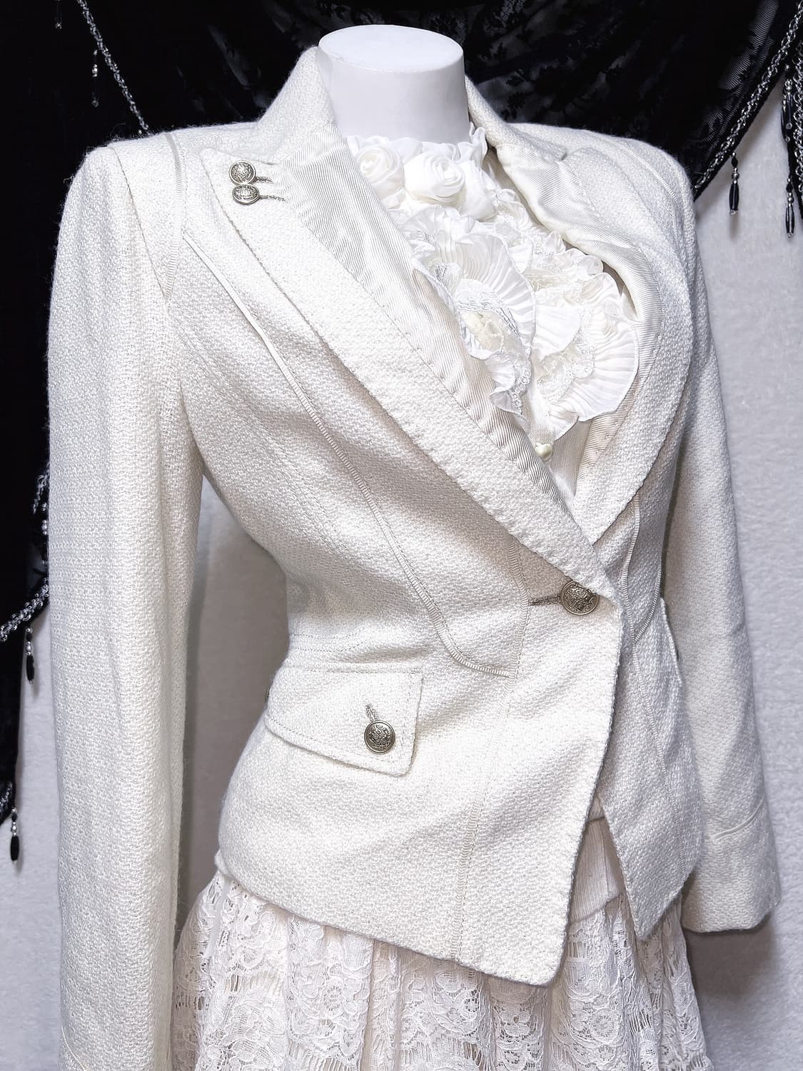 로맨틱갸루 달천 글리터 자켓 프릴레이스 로걀탑 리즈리사 스커트 코디세트 상품이미지6