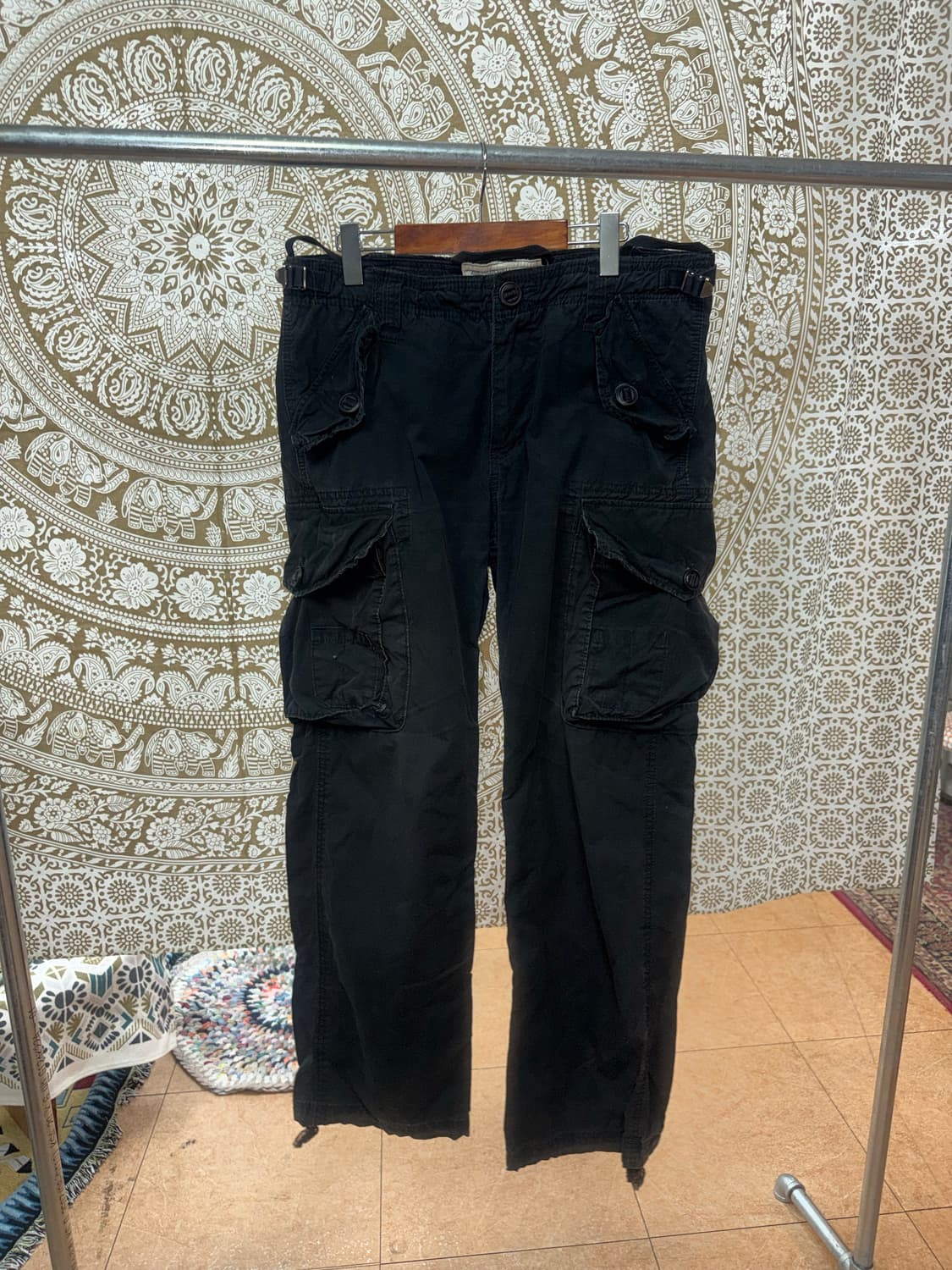 후아유 빈티지 블랙 카고팬츠  상품이미지3