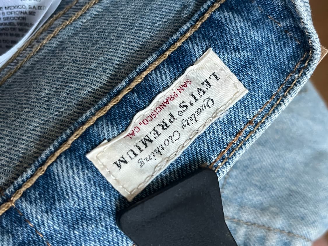 리바이스 프리미엄 하이볼 연청워싱 빅E 데미지진 청바지 데님팬츠 상품이미지8