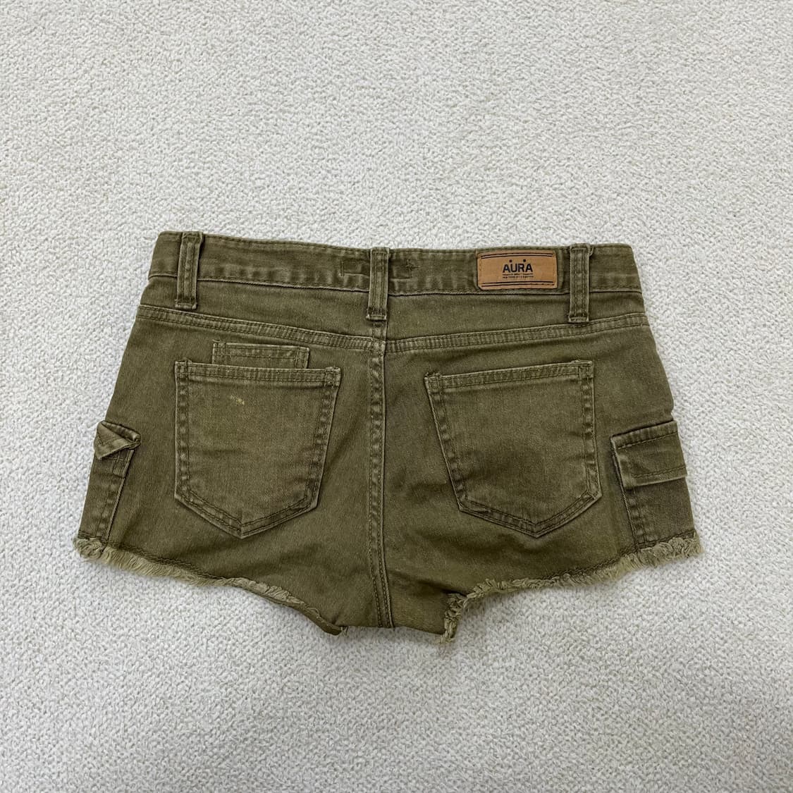 실측확인 아우라진스 데님 숏팬츠 0415M 상품이미지4