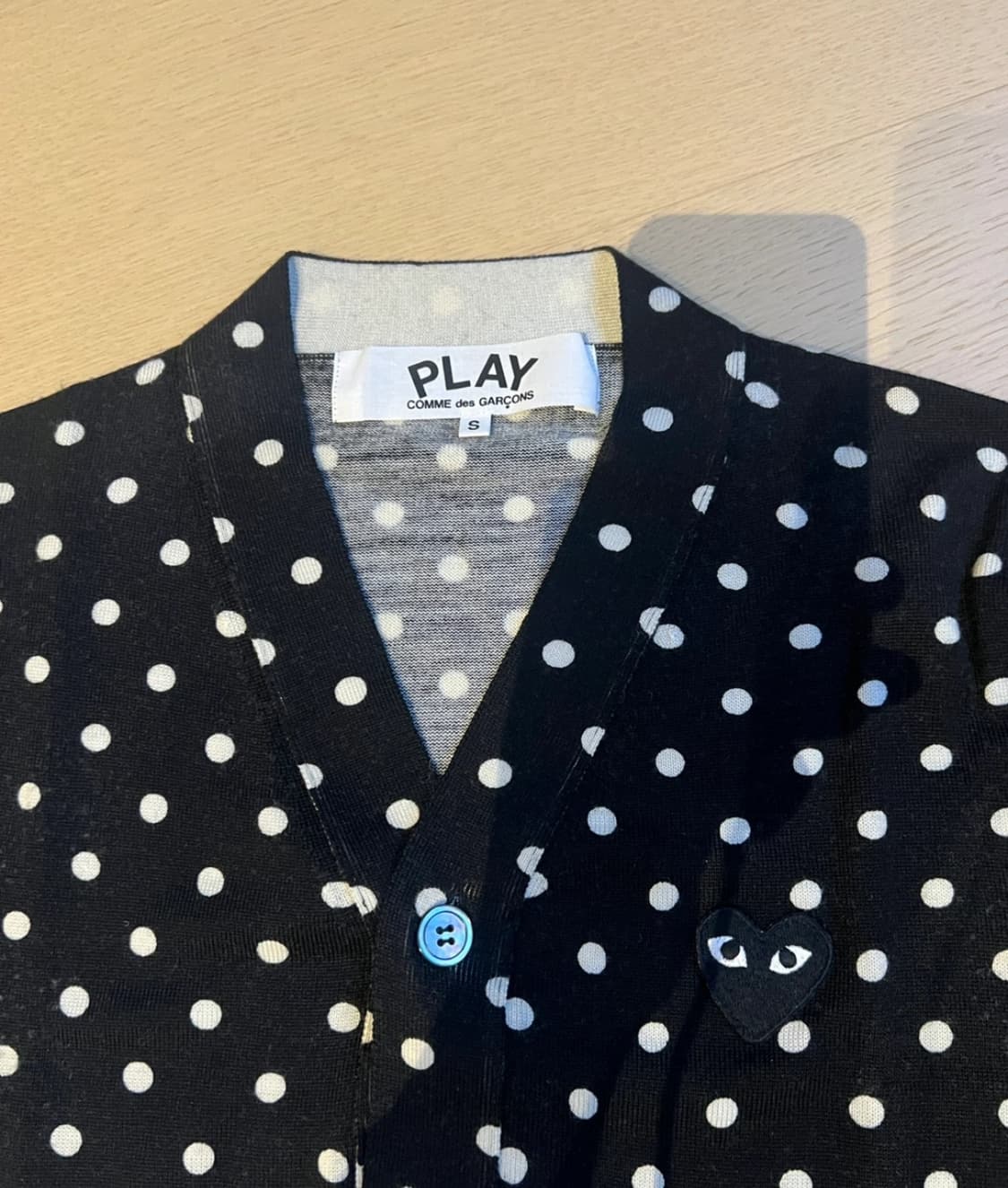 꼼데가르송 플레이 도트 가디건 블랙 S  상품이미지2