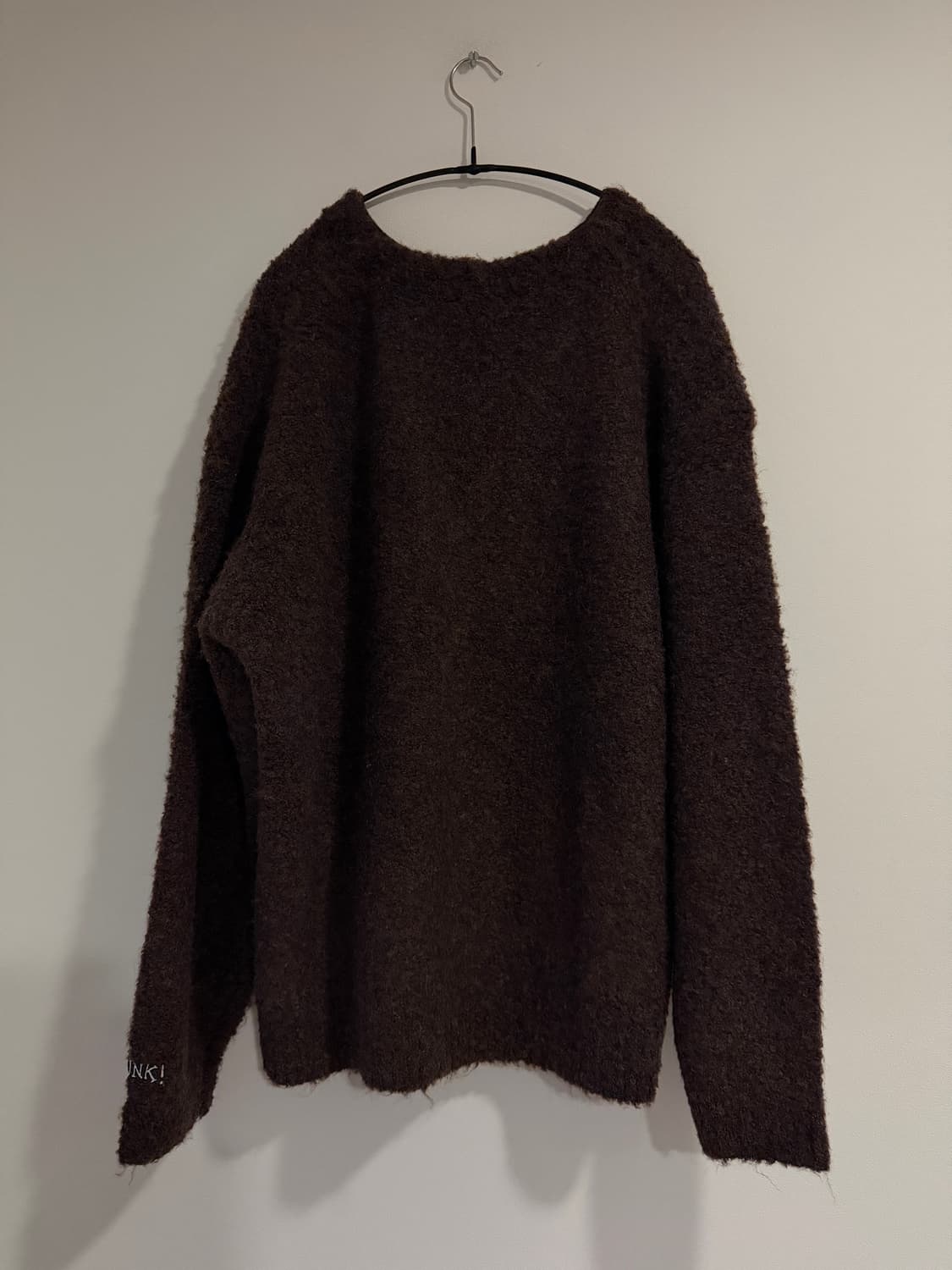 스누피 캐릭터 패치가 있는 브라운색 카디건 상품이미지3