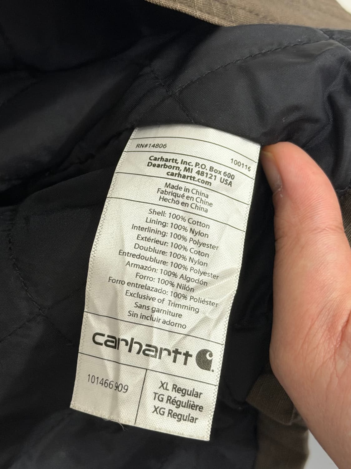 칼하트 누빔 자켓 (XL) 상품이미지4