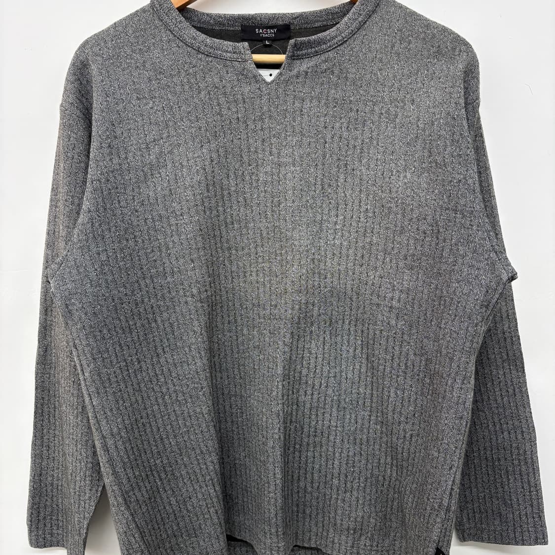 요지 야마모토 차콜 그레이 니트 남/L 상품이미지2