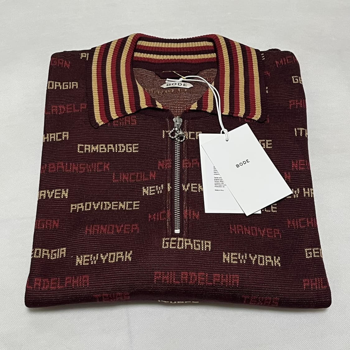 [XL]보디 BODE Gridiron Quarter 집업 니트 상품이미지4