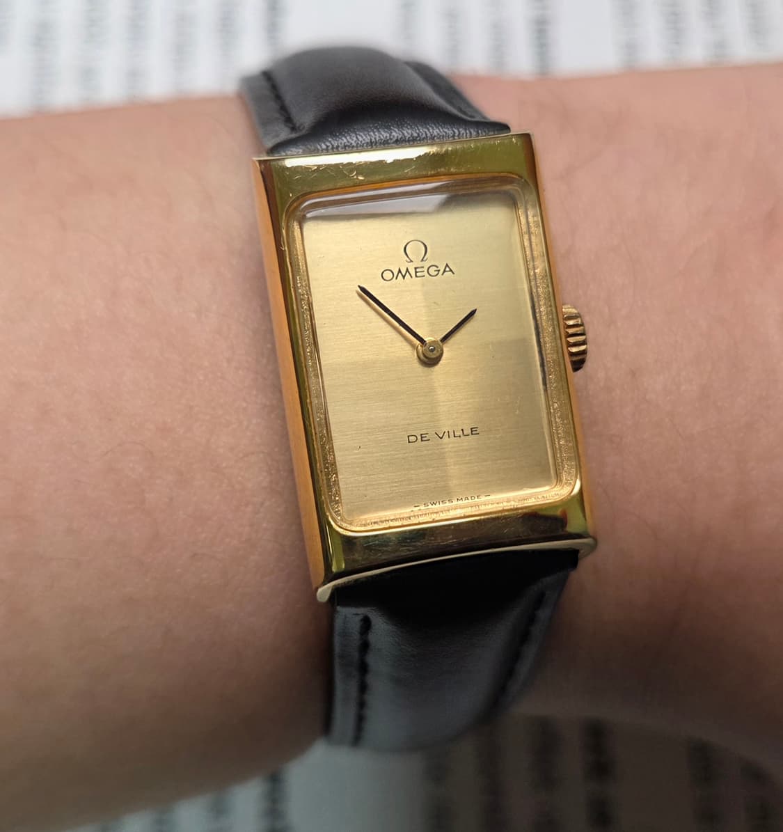 레어] 빈티지 오메가 드빌 사각탱크 4분할 다이얼 금장 수동 메커니컬 상품이미지10