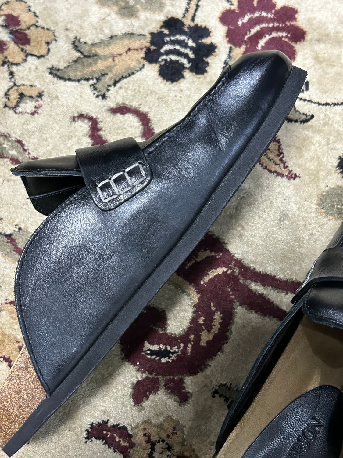 JW 앤더슨 블랙 가죽 뮬 37 상품이미지9