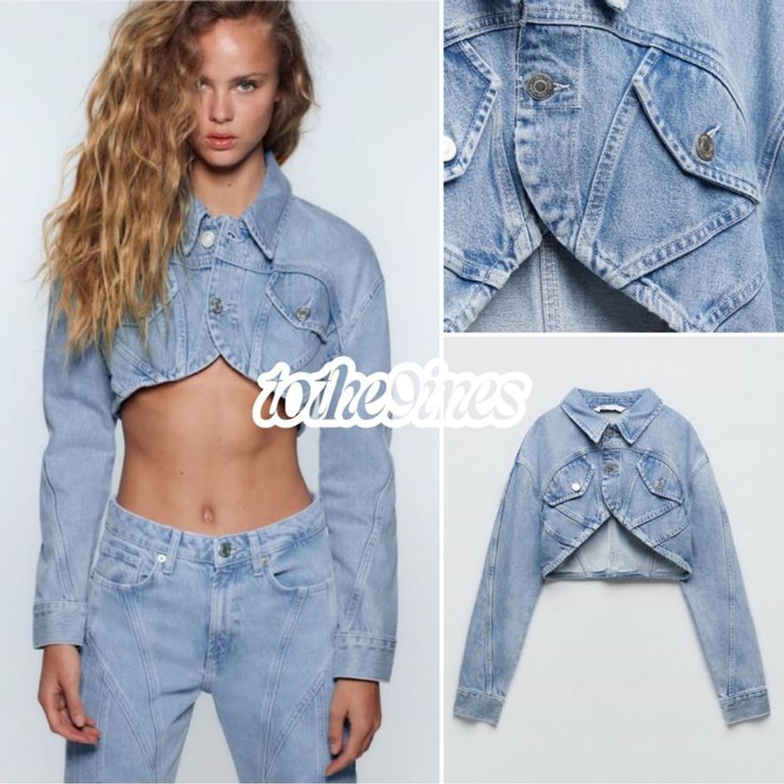 Zara 자라 볼레로 데님 청자켓 상품이미지3