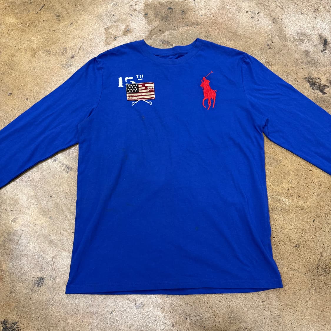 폴로 랄프로렌 빅포니 블루 레드 성조기 롱슬리브  상품이미지3