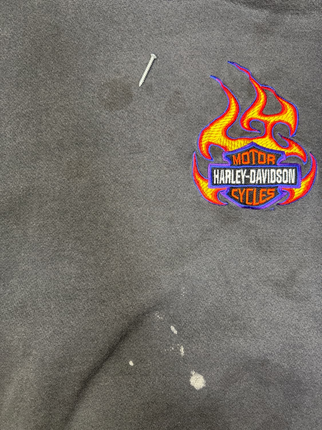 빈티지 90s 할리 데이비슨 플레임 자수 맨투맨 3XL 상품이미지5