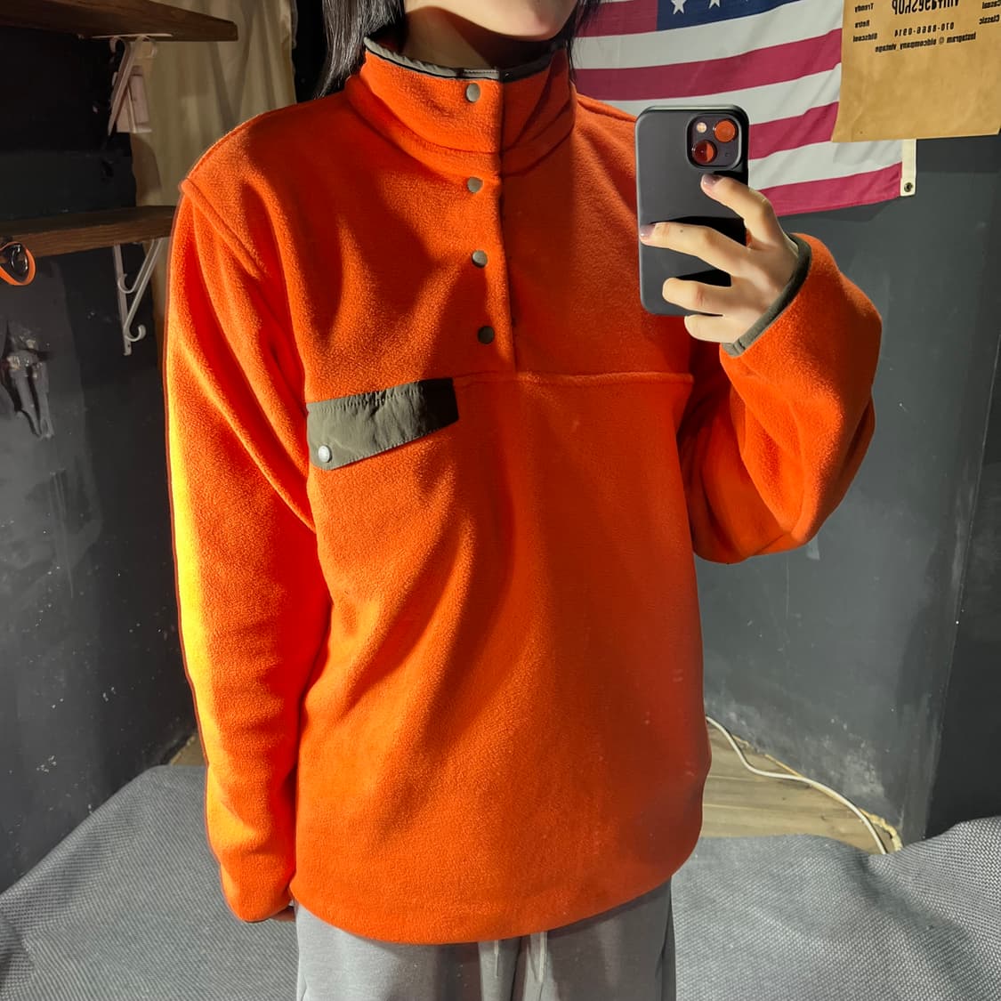 (새상품) 빈티지 아웃도어 플리스 스냅티 상품이미지2