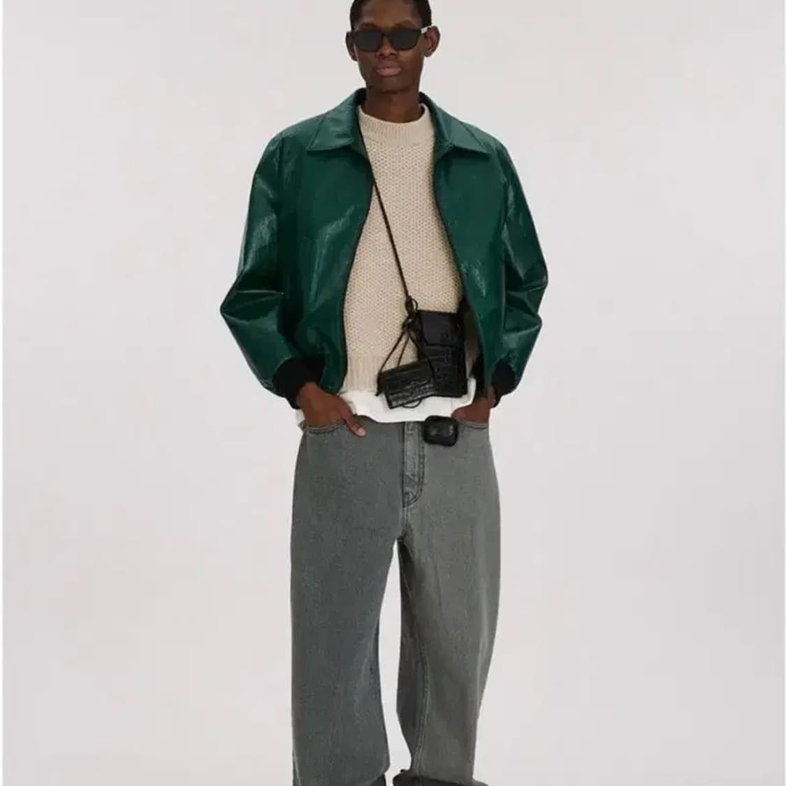 렉토 22SS 딥 그린 비건 레더 블루종 자켓 S 상품이미지3