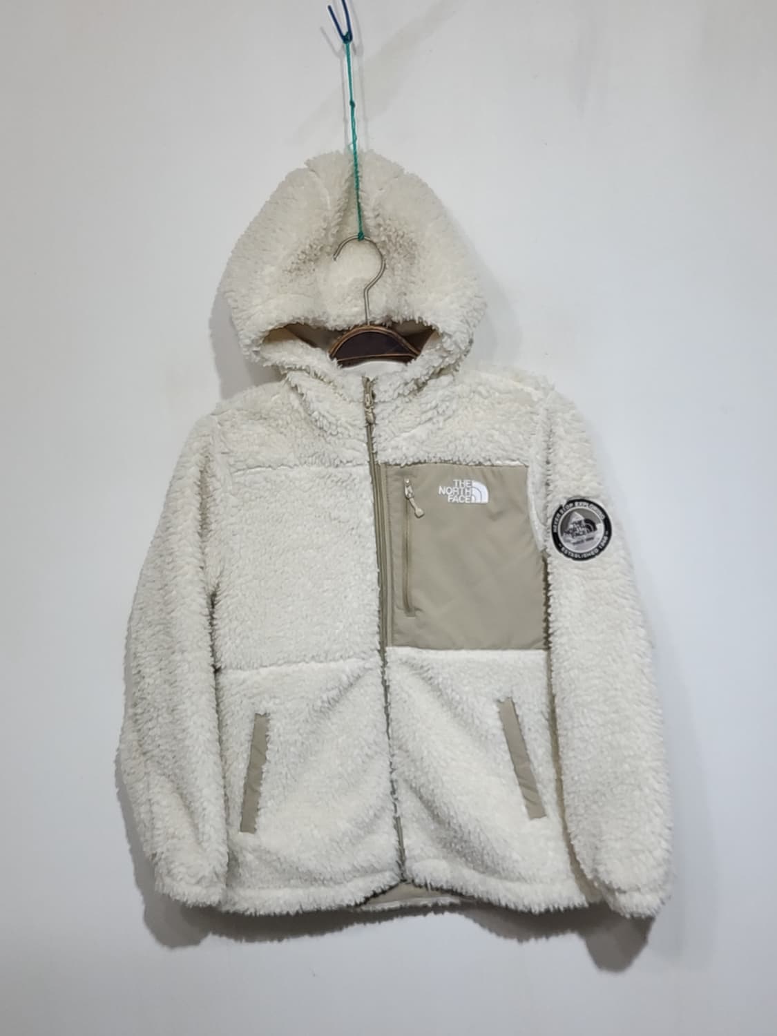 (S) 노스페이스 플리스 점퍼 아이보리 뽀글이 후리스 후드자켓  상품이미지1