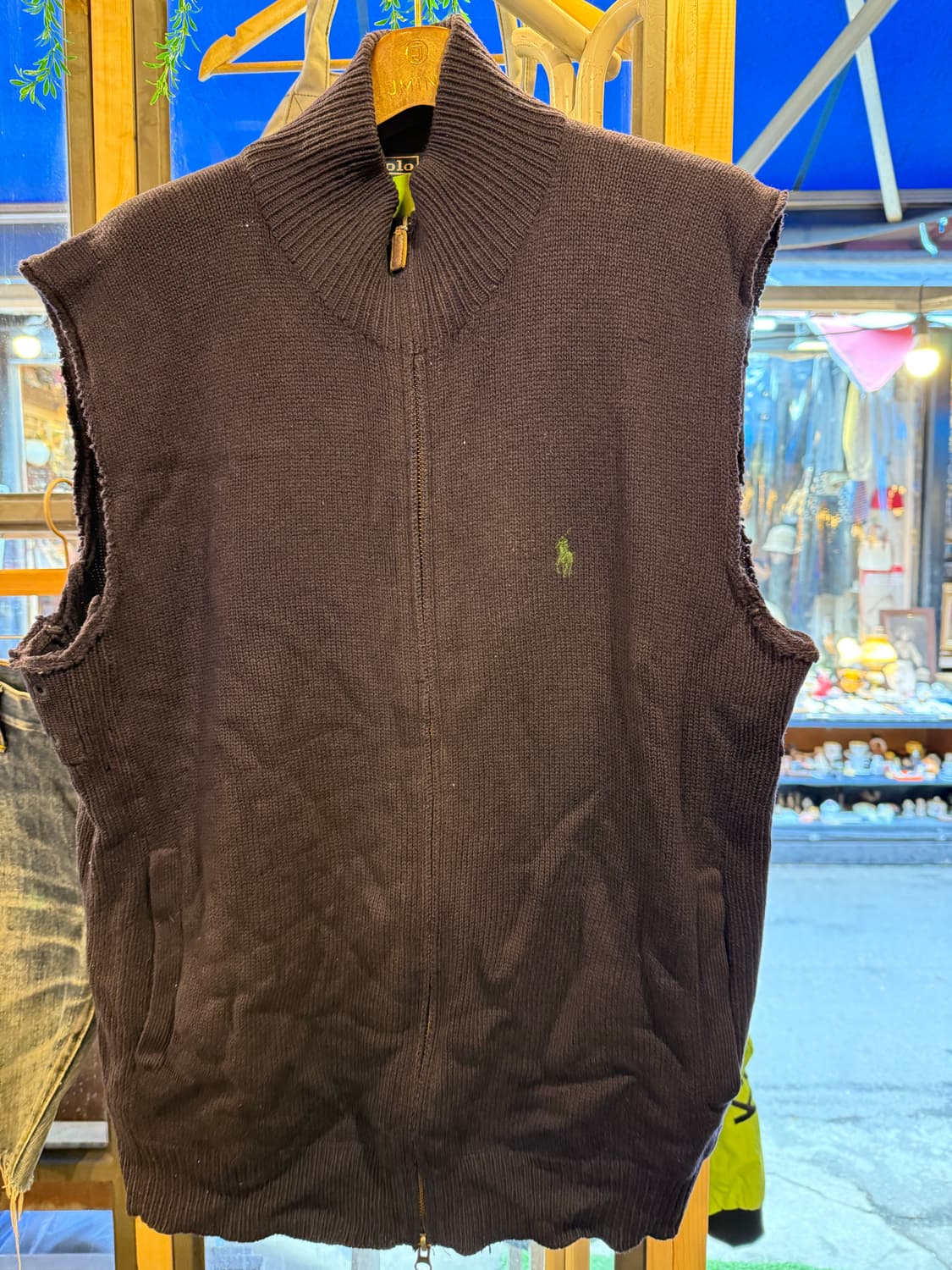 폴로 랄프로렌 그린포니 네이비 집업 니트조끼 상품이미지1