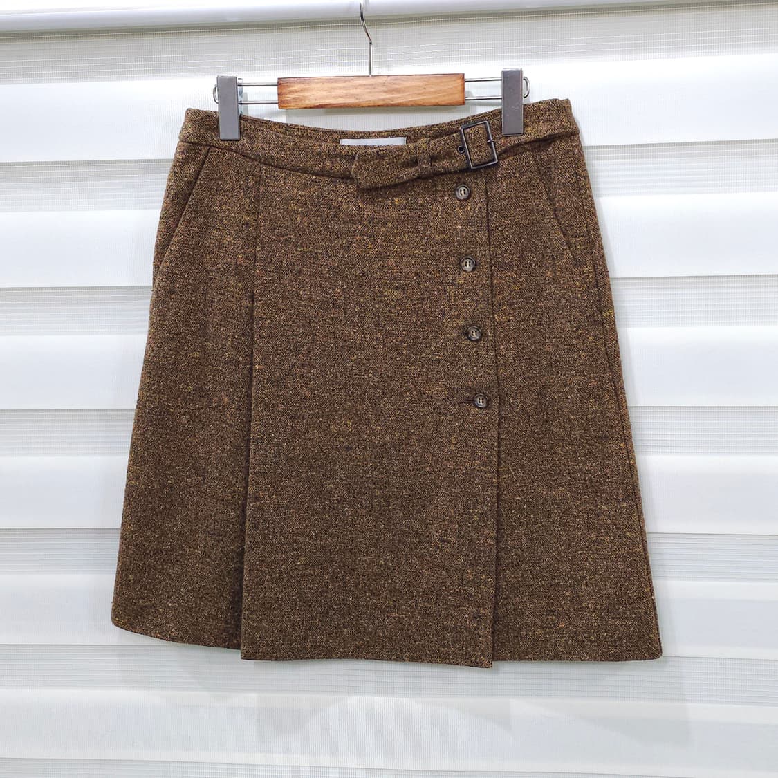 SPORTMAX 실크 보카시울 스커트- 실측확인 상품이미지1