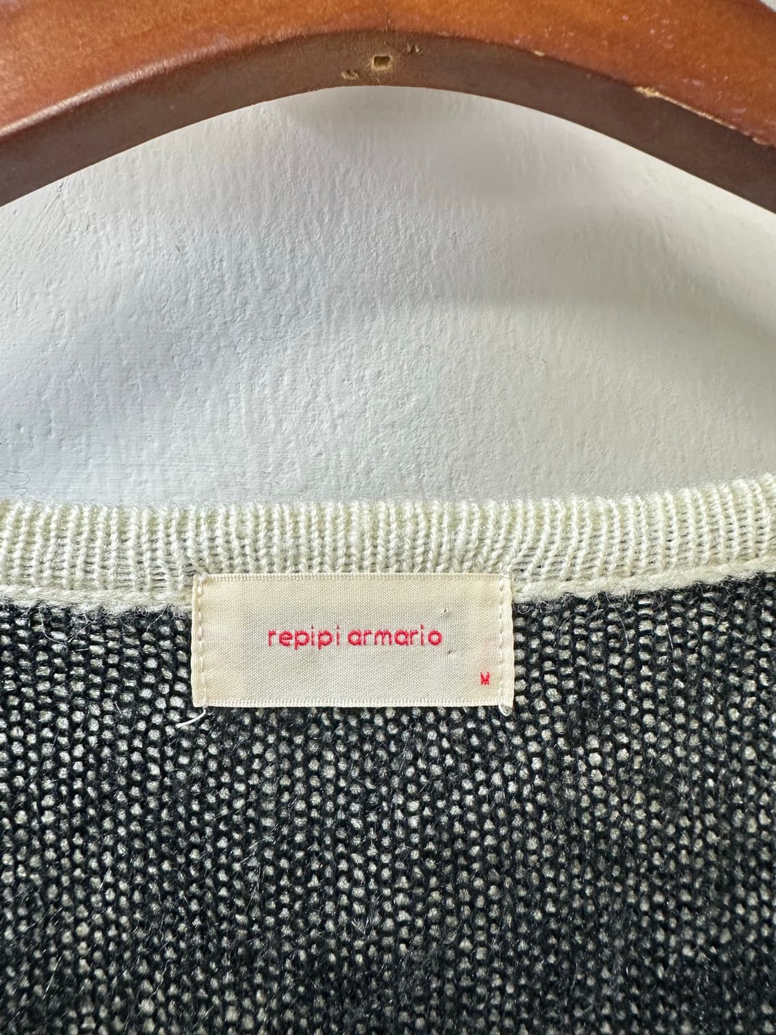 일본빈티지 repipi armario 도트 패턴 V넥 니트 가디건 상품이미지4