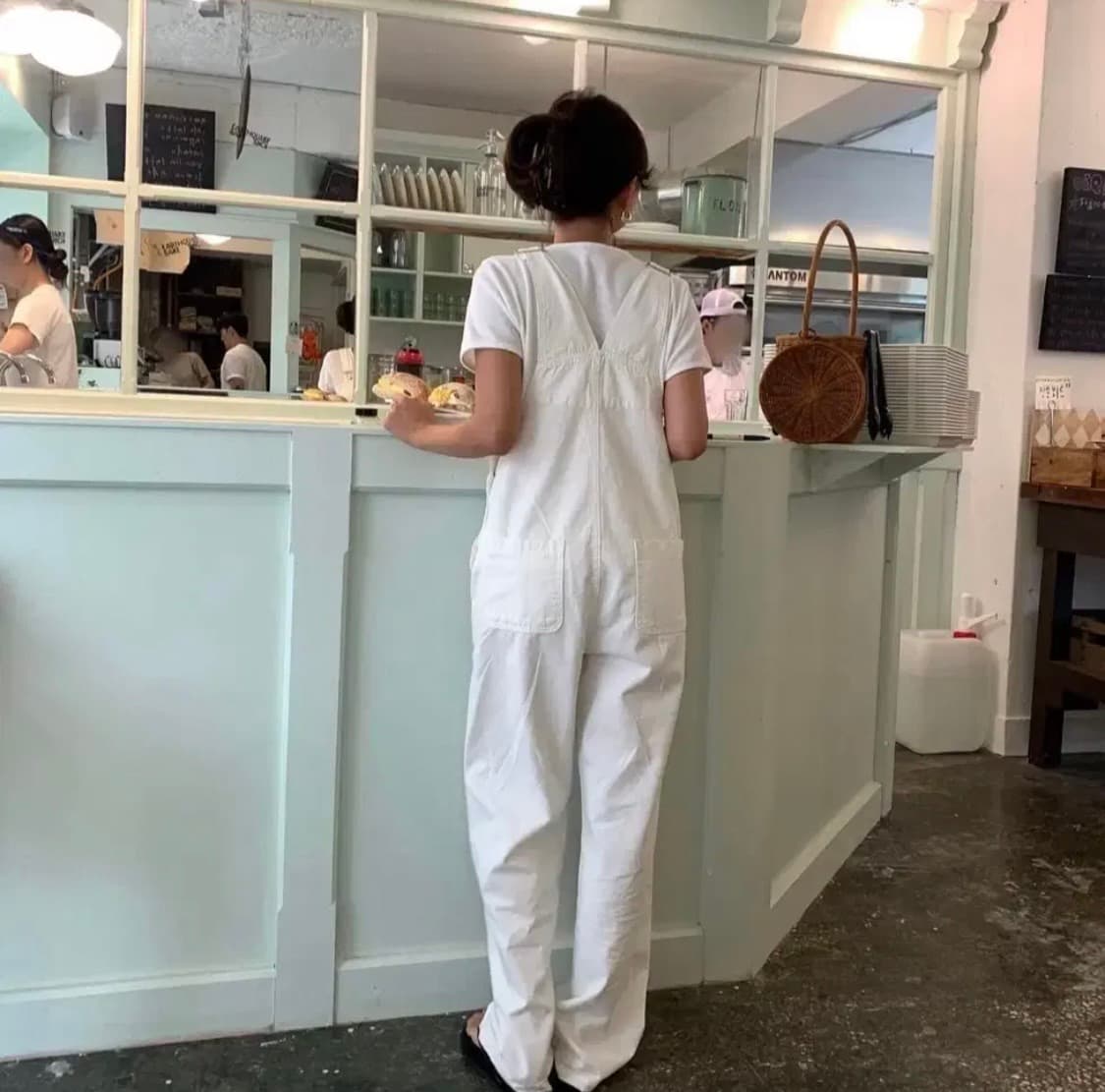 유라고 화이트 오버롤 상품이미지3