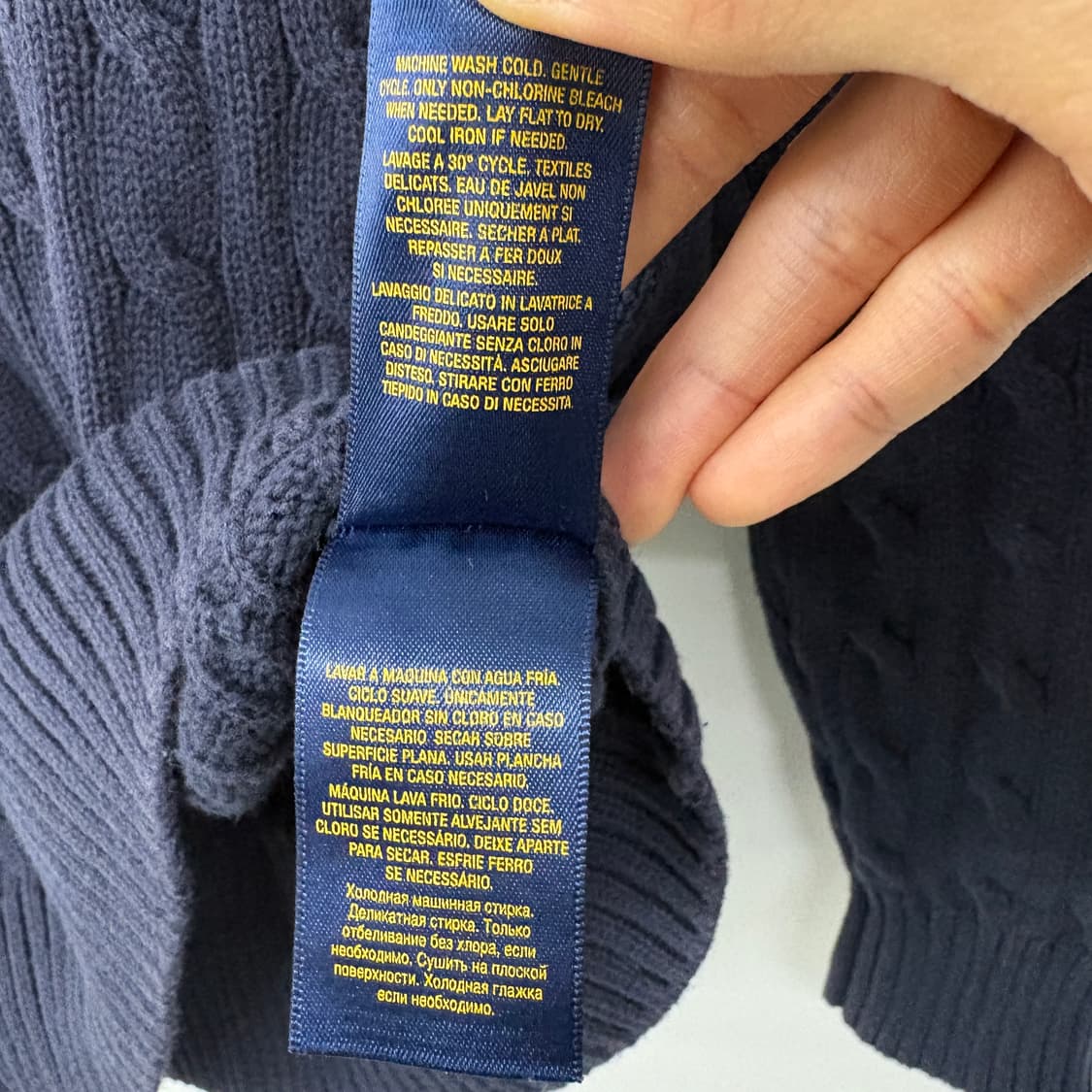 폴로 랄프로렌 네이비 꽈배기 니트 여성 S 상품이미지7