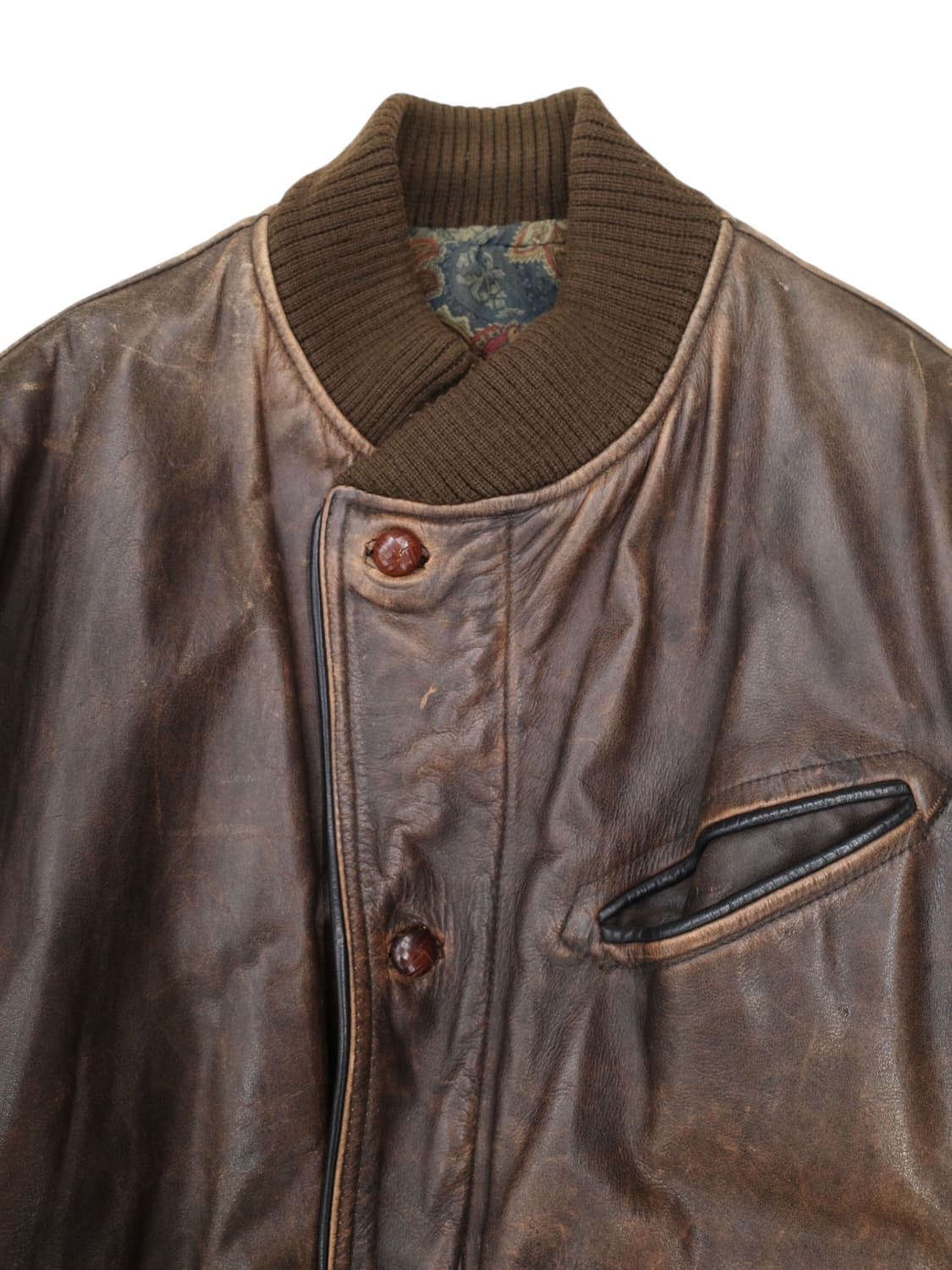 80‘s 휴고 보스 레더 봄버 자켓 상품이미지2