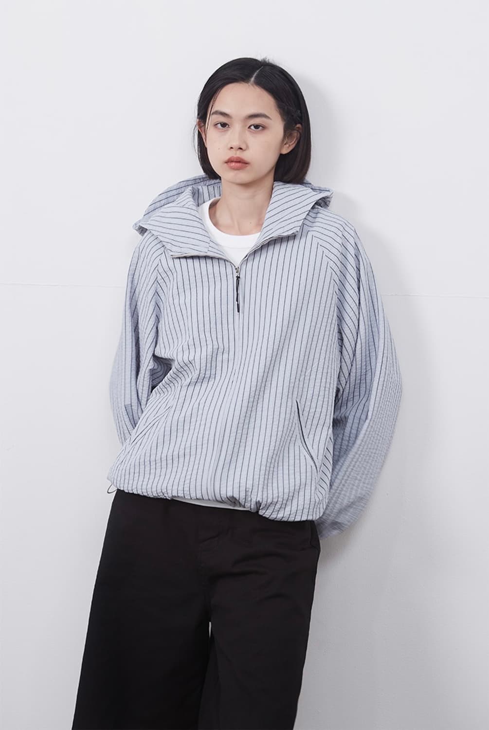 오헤시오 STRIPE HOODED WINDBREAKER JUMPER 상품이미지1