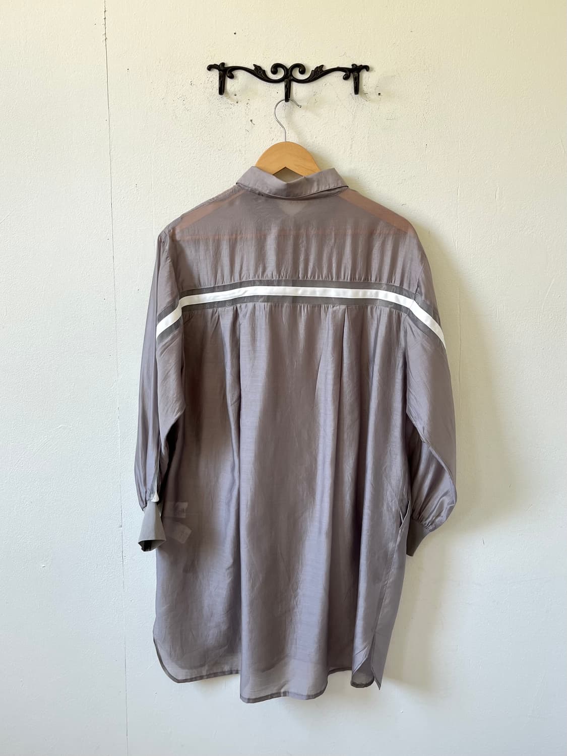 M’s Style 그레이 시스루 오버 셔츠 상품이미지2