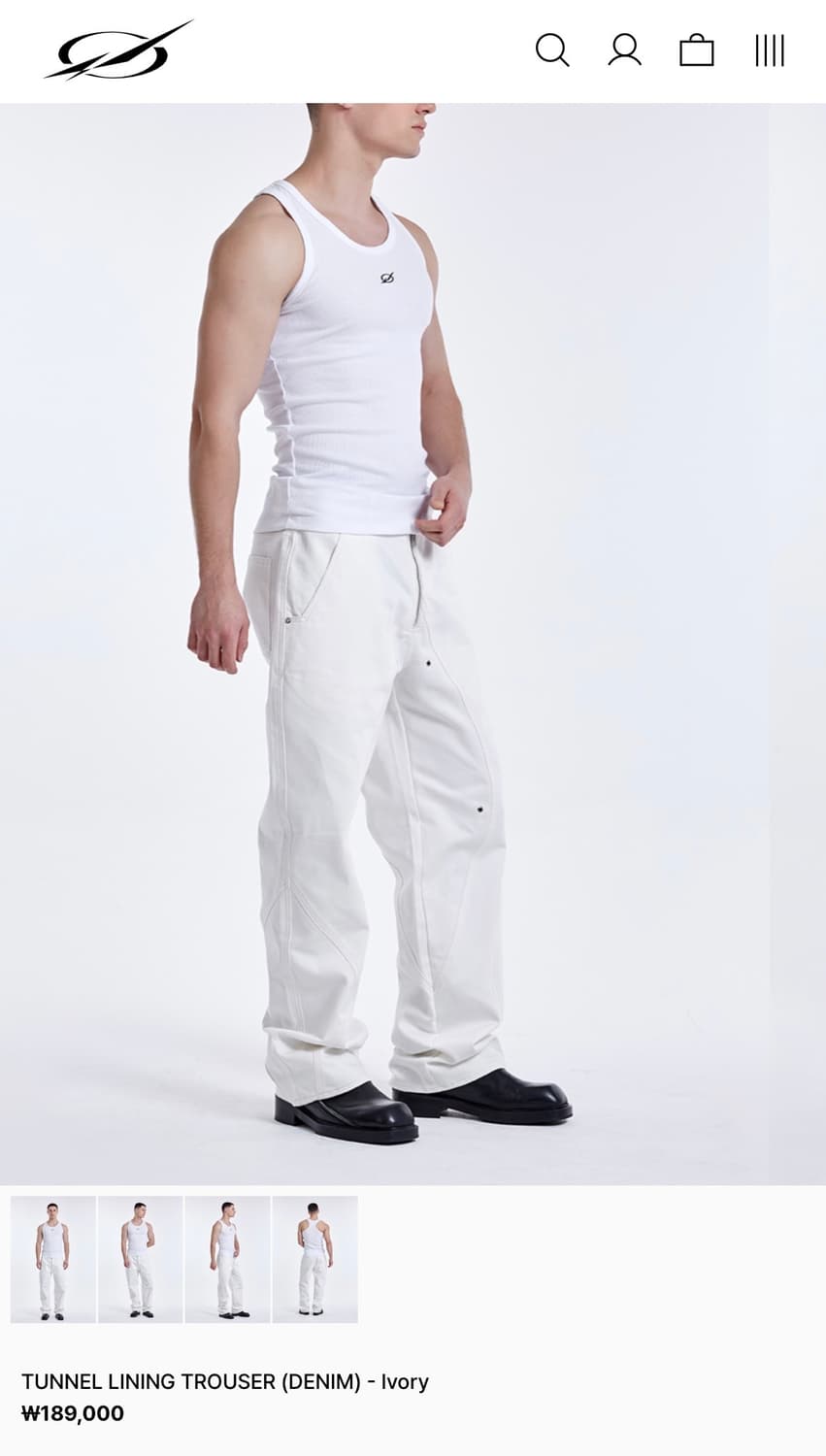 51퍼센트 / 터널 라이닝 데님 청바지 / 화이트 / L 상품이미지2