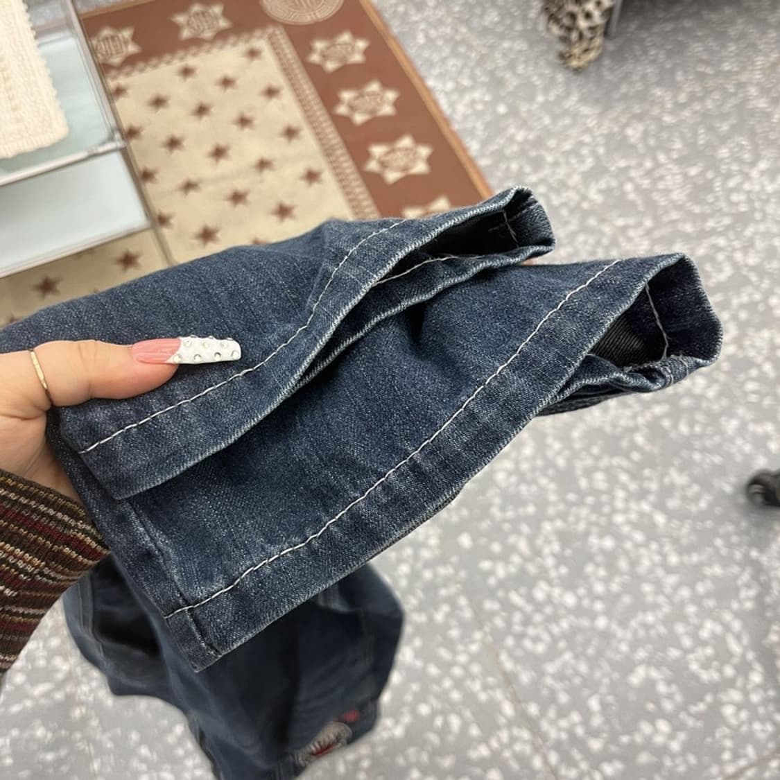 푸부 FUBU 올드스쿨 스트릿 펑크 프린팅 데님팬츠 32인치 C10237 상품이미지6