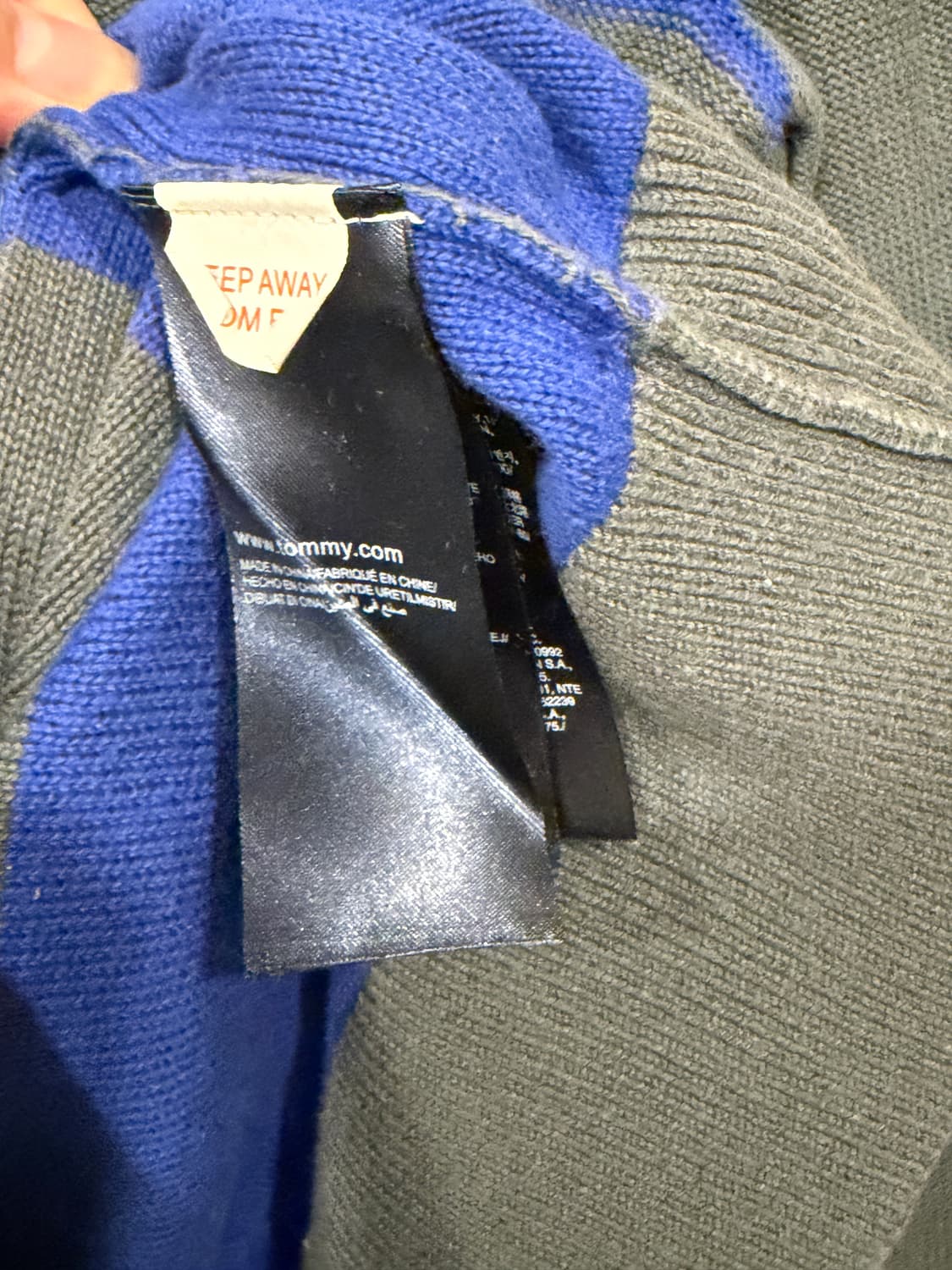 타미힐피거 단가라 니트 M 카키 블루 상품이미지4