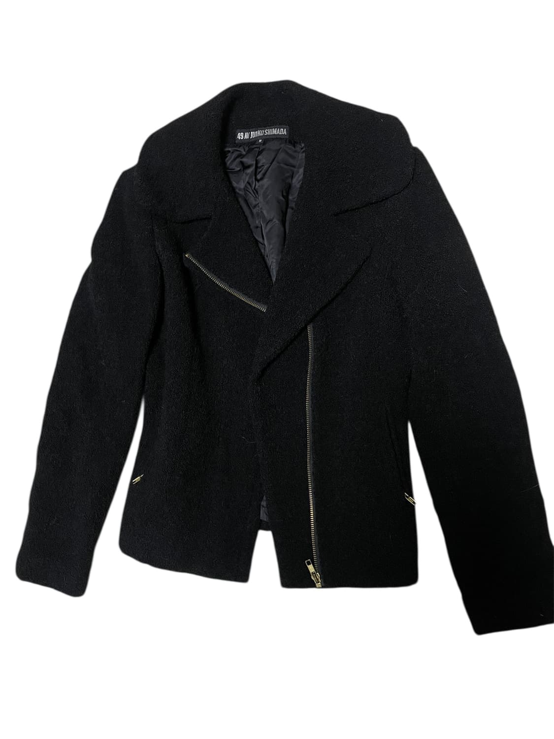 준코시마다 비대칭사선 울자켓 블랙 아카이브무채색헬무트랭릭오웬스st 상품이미지7