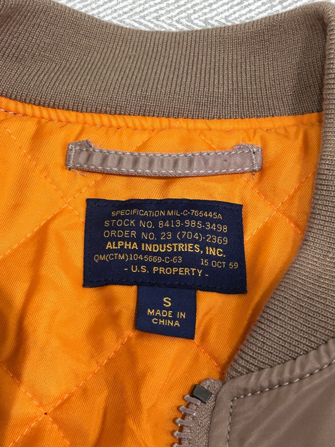 알파인더스트리 ma-1 롱 항공점퍼 봄버 S 상품이미지6