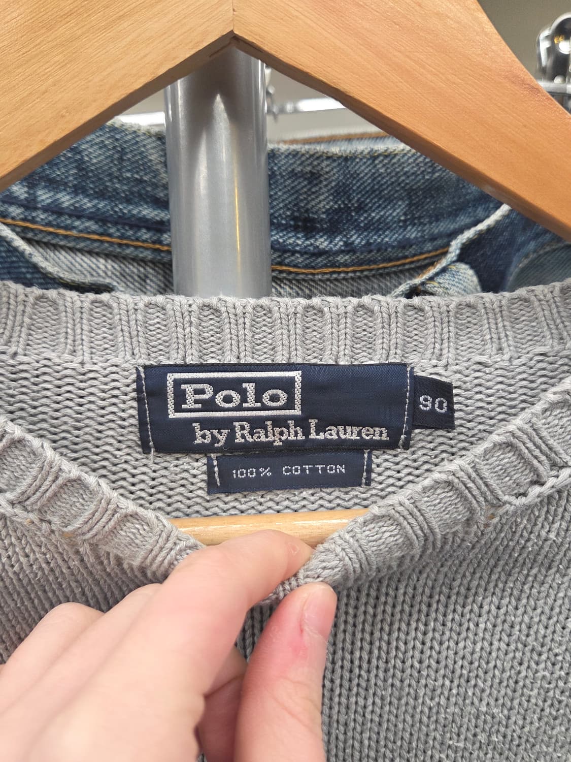 PRL 폴로 랄프로렌 그레이 코튼 니트 상품이미지7