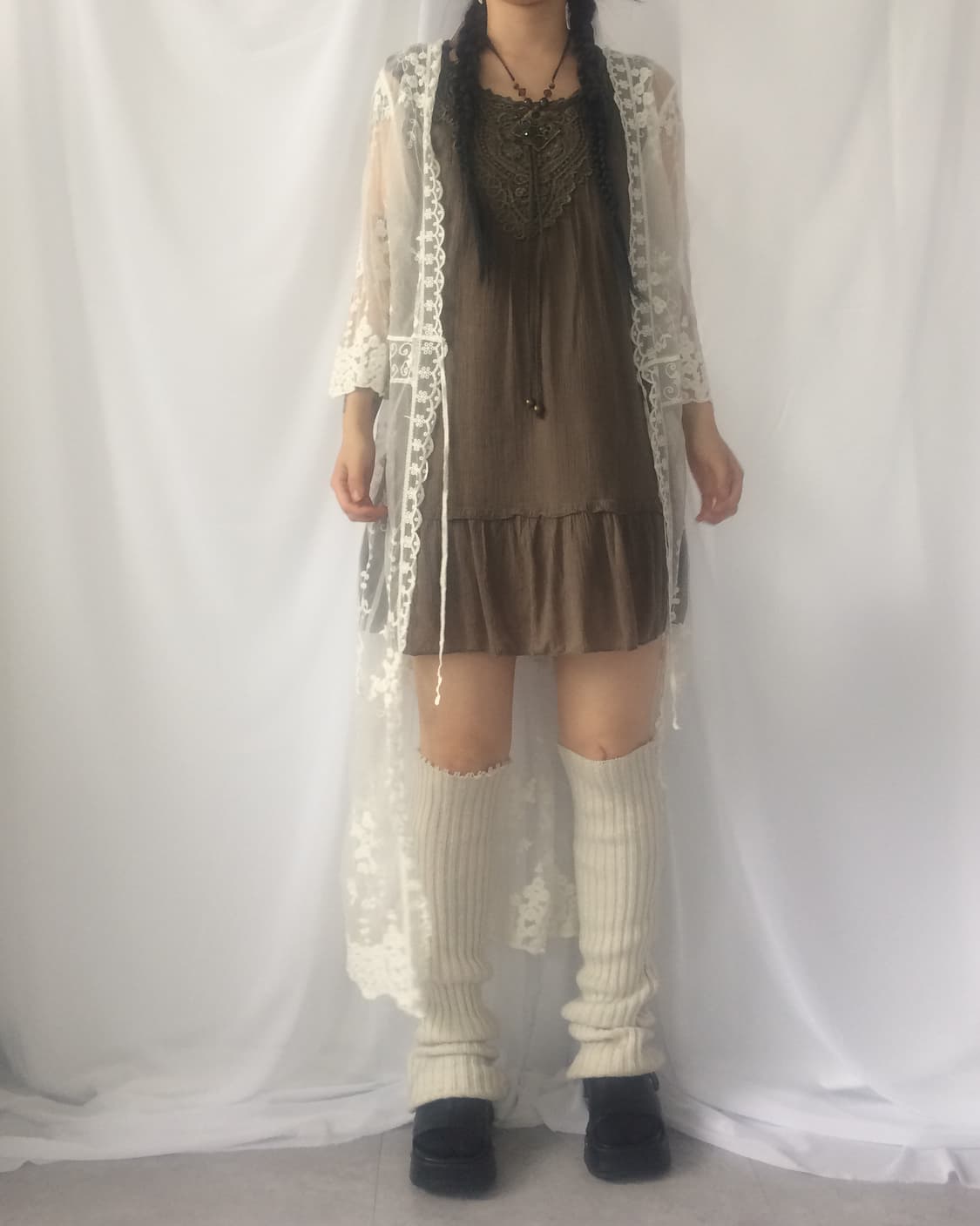 Lace see through long cardigan 상품이미지8