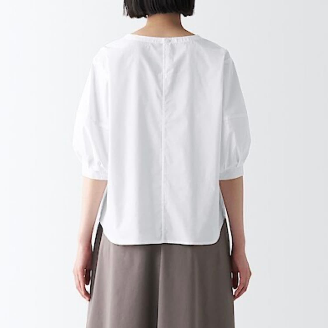 무인양품 건조가 빠른 브로드 5부 소매 블라우스 (새상품) 상품이미지9